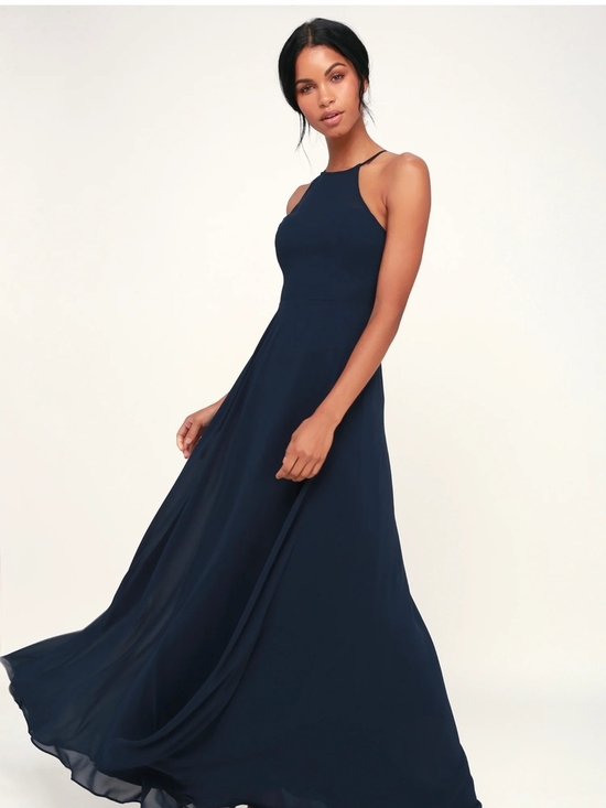 Lulus Dresses & Skirts - Lulu's Night of Romance Navy Blue Sleeveless Maxi Dress